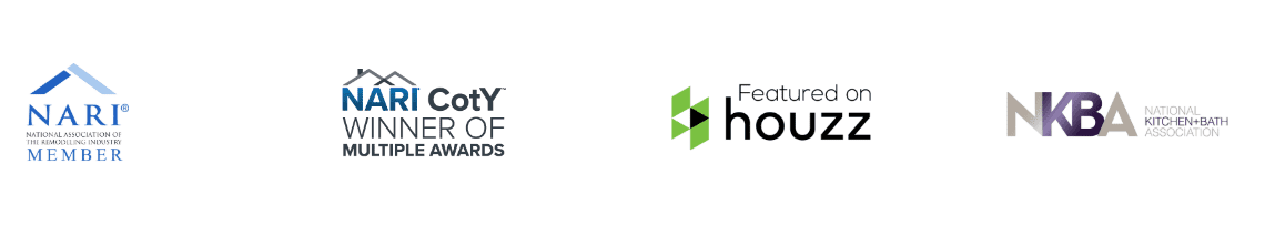 Award-winning kitchen remodeling certifications including NARI, NARI CotY, Houzz, and NKBA — Austin TX